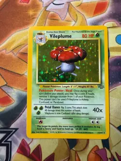 1999 Jungle Vileplume 15/64 Unlimited Holo Rare Card WOTC Pokemon TCG NM - Image 1