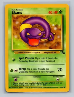 Pokemon TCG Card Ekans Fossil 46/62 Near Mint WOTC NM Vintage 1999 - Image 1