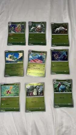 Pokemon Mega Evolution Grass Lot NM 9 Cards - Image 1