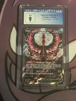 Pokemon TCG Galarian Moltres V Chilling Reign Card 177/198 Mint CGC 9 Graded - Image 1