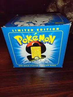 Pokemon MEWTWO 23k Gold Plated Trading Card 1999 Sealed With Box Limited Edition - Image 2