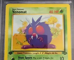 Pokemon CGC Mint 9 Venonat First Edition Jungle Set 63/64 Graded Card - Image 3