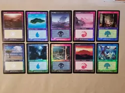 FOIL Retro Frame Land Set (10 Cards) - Dominaria Remastered- MTG Magic - Image 1