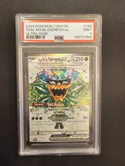 PSA 9 MINT Teal Mask Ogerpon ex 190/167 Twilight Masquerade RARE Pokemon Card - Image 1