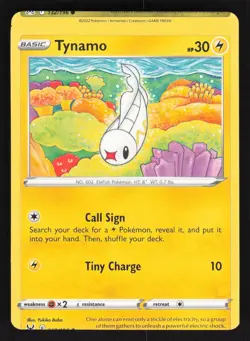 Tynamo #059/196 Lost Origin True Miscut Error Pokemon Holo Card - Image 1