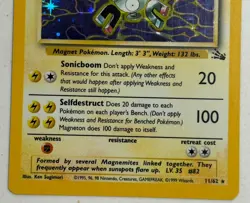 Magneton 11/62 Holo Rare Unlimited Fossil Pokemon Card WOTC NM/LP Vintage TCG - Image 5
