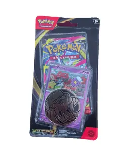 Pokemon Mega Evolution Sleeved Booster Pack With Promo Card & 1 Pokemon Coin - Image 1