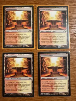 4x Sacred Foundry - Gatecrash - NM/LP - Magic the Gathering Playset - MTG - Image 1