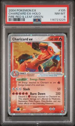 2004 POKEMON EX FIRE RED & LEAF GREEN #105 CHARIZARD EX-HOLO PSA 8 - Image 1