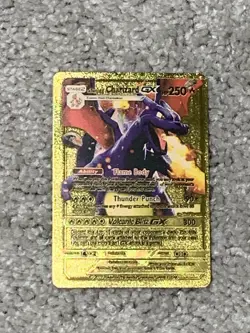 Pokemon Charizard GX HP250 Wing Attack Gold Foil Fan Art Collector Card - Image 1