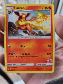 Pokemon Flareon Sm186 Black Star Promo from battle academy box Stamped charizard - Image 1