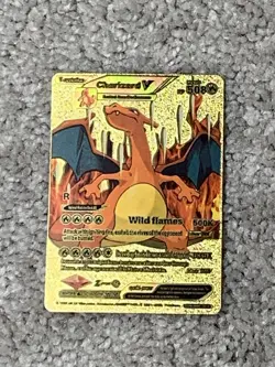 Pokemon Charizard V HP508 Wild Flames Gold Foil Fan Art Card - Image 1