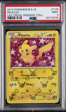 2013 POKEMON B&W LEGEND TREASURES RADIANT COLL #RC7 PIKACHU PSA 9 - Image 1