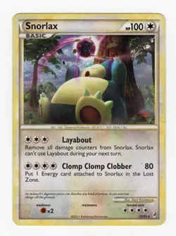 2011 Pokemon Snorlax Call of Legends #33/95 Non-Holo (Heavily Played see pics) - Image 1