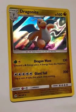 Pokemon TCG Dragonite Sun & Moon 96/149 Reverse Holo Rare LP Condition - Image 1