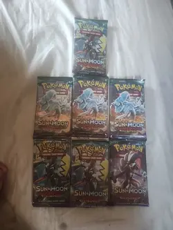 Pokemon Sun & Moon Guardians Rising ×7 Booster Pack Lot Collection - Image 1