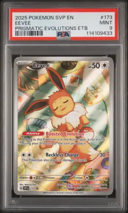 2025 POKEMON SVP EN-SV BLACK STAR PROMO #173 EEVEE PSA 9 - Image 1