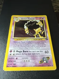 Sabrina's Alakazam 16/132 Gym Challenge Holo Rare Pokemon Card - Image 1