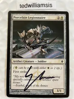 Porcelain Legionnaire MtG New Phyrexia Signed Autographed Eric Deschamps - Image 1