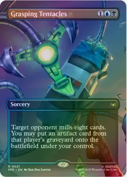 1x Grasping Tentacles - Borderless - Foil - Marvel Universe Eternal-Legal-LP-MTG - Image 1