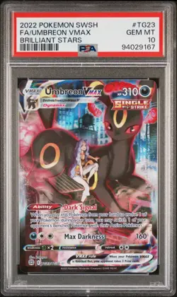 2022 Pokemon SWSH Umbreon VMax FA Brilliant Stars Trainer Gallery TG23 PSA 10 - Image 1