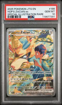 2025 POKEMON JTG EN-JOURNEY TOGETHER SPECIAL ILLUSTRATION HOP'S ZACIAN EX PSA 10 - Image 1