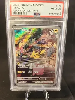 2023 POKEMON MEW EN-151 ILLUSTRATION RARE #173 PIKACHU PSA 10 - Image 3