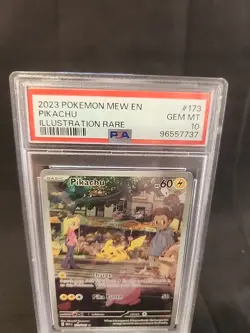 2023 POKEMON MEW EN-151 ILLUSTRATION RARE #173 PIKACHU PSA 10 - Image 4