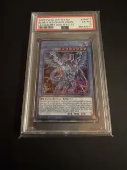 Yugioh PSA 6 Blue-Eyes Chaos Dragon LDS2-EN017 1st Edition Secret Rare - Image 1