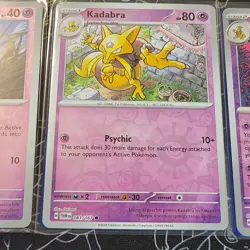 Abra, Kadabra, Alakazam (Regular, Reverse Holo, Holo) 6 Total Cards Pokemon Tcg - Image 3