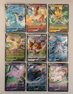 Eevee Evolutions V Promo Complete SWSH 9 Card Set Eeveelutions Pokemon TCG NM - Image 1