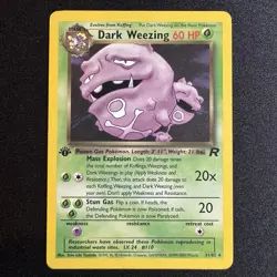 Pokemon Dark Weezing TCG Non-Holo Card 31/82 1st Edition Rare WOTC - Image 1