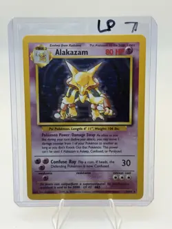 Pokemon TCG Alakazam Base Set Holo Card 1/102 Unlimited Holo Rare, LP Condition - Image 1