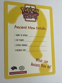 1999 Movie Black Star Promo Pokemon TCG Ancient Mew Holographic LP W/info Card - Image 5