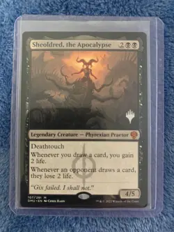 MTG Sheoldred, the Apocalypse Dominaria United Regular Mythic Stamped Promo NM - Image 1