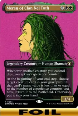1x - Meren of Clan Nel Toth - FOIL BORDERLESS #685 - Commander Masters - NM MTG - Image 1