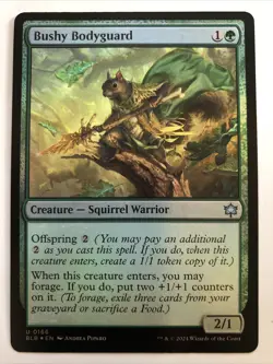 MTG Bloomburrow Bushy Bodyguard Foil 0166 NM - Image 1