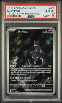 2023 POKEMON SVP EN-SV BLACK STAR PROMO 151 ULTRA-PREM COLL #052 MEWTWO PSA 10 - Image 1