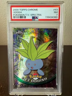 Pokemon 2000 Topps Chrome Oddish Spectra PSA 7 Near Mint #43 - Image 1