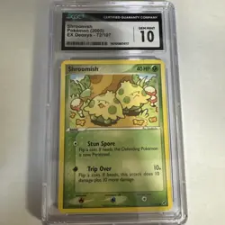 (POP 22) CGC 10 GEM MINT Pokemon 2005 EX Deoxys 72/107 Shroomish Card - Image 1