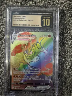Pokemon TCG Machamp Vmax 194/189 Rainbow, Astral Radiance | CGC Pristine 10 - Image 1