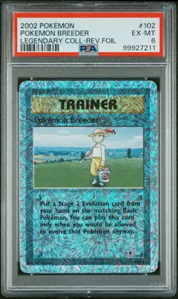 2002 POKEMON LEGENDARY COLLECTION #102 POKEMON BREEDER-REVERSE FOIL PSA 6 - Image 1