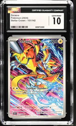 CGC 10 Zeraora 151/142 Stellar Crown Secret Art Rare Pokemon Card - Image 1