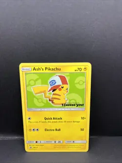 Pokemon Pikachu TCG Ash's SM112 Card Regular LP Condition - Image 1