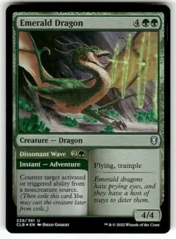 Emerald Dragon 229 NM Foil MTG Commander Legends: Battle for Baldur's Gate Magic - Image 1