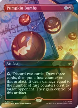 1 x Pumpkin Bombs - Borderless - Foil - SPE - LP - MTG - Image 1