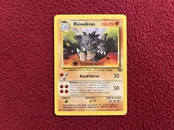 Pokemon Miscut Error Rhydon French Jungle Unlimited 45/64 LP - Image 4
