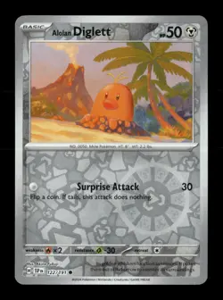 Alolan Diglett Reverse Holo Common SV08: Surging Sparks 122/191 NM Pokemon NM - Image 1