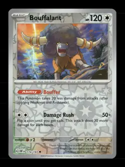 Bouffalant Reverse Holo Uncommon SV03: Obsidian Flames 174/197 NM Pokemon NM - Image 1