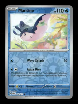 Mantine Reverse Holo Common SV08: Surging Sparks 040/191 NM Pokemon NM - Image 1